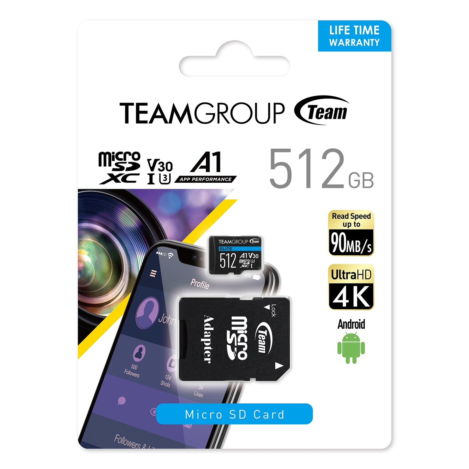 Team Elite A1 512GB Micro SDXC UHS-1 Flash Card with Adapter (for Android & 4K) Team Elite A1 512GB Micro SDXC UHS-1 Flash Card with Adapter (for Android & 4K)